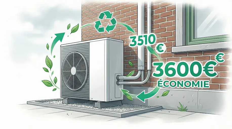 Installation pompe à chaleur air-eau pour bénéficier des primes Wallonie jusqu'à 3600 euros