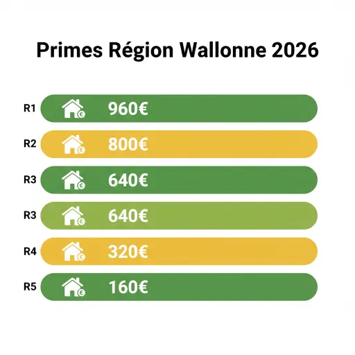 Primes habitation Wallonie 2026 chaudière biomasse de 160 à 960 euros selon revenus